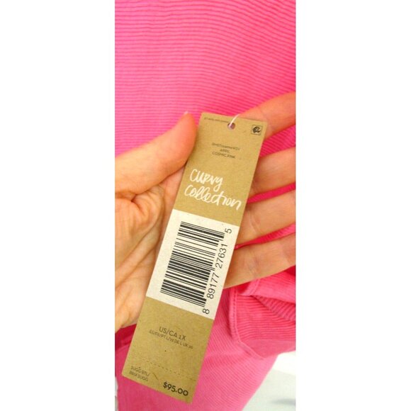 Rachel Roy Curvy Collection Plus Size Pink Ruffled Short Sleeve Top Size 1X NWT - Picture 5 of 16